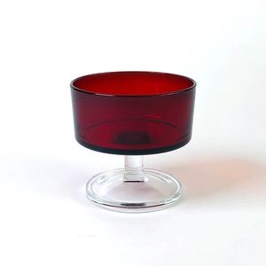 Vintage Luminarc Red Glass Compote